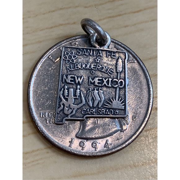.925 State of New Mexico Sterling Silver Jewelry Charm #travel #Santa Fe - Picture 2 of 3